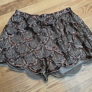 Sparkle sequin and bead shorts with lining size large